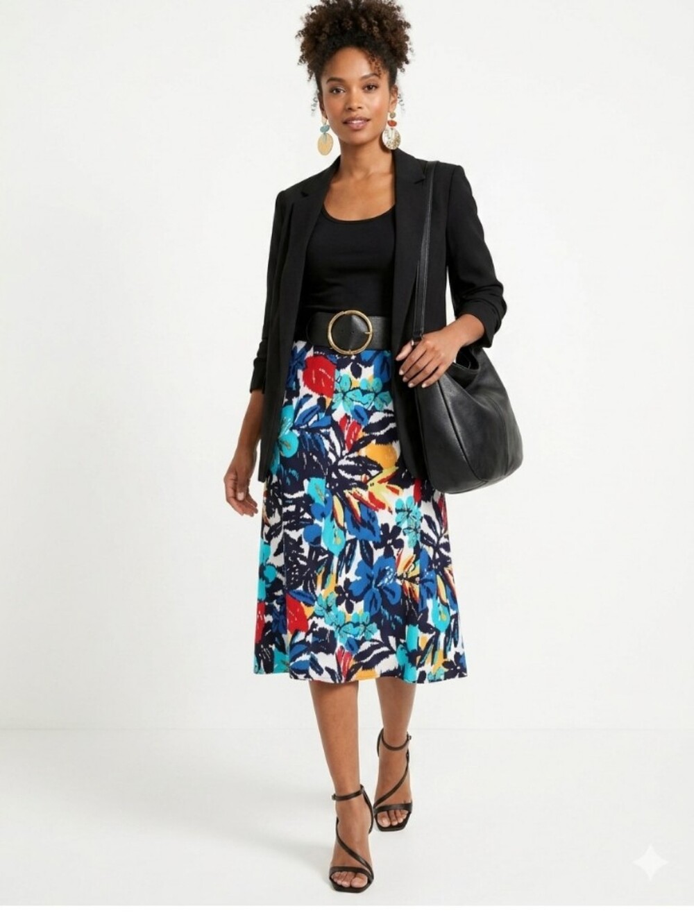Chico's Bold Floral A-Line Skirt in A Very Farm Rio Type Print